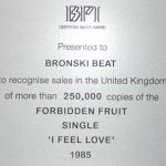 BPI Sales Award Bronski Beat I Feel Love