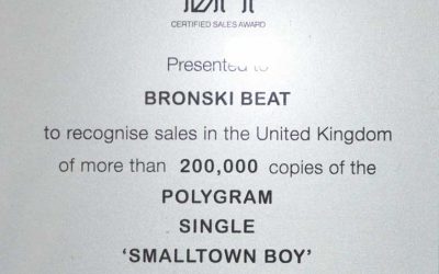 BPI Sales Award Bronski Beat Smalltown Boy